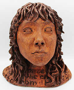 Image of Madeline Trisket's stoneware, Self Portrait.